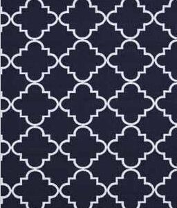 NAVY BLUE AND WHITE RUG 5′ X 8′