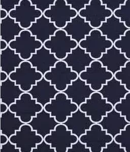 NAVY BLUE AND WHITE RUG 5′ X 8′