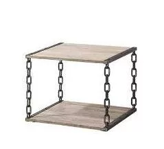 WOOD SURFACE CHAIN DESIGN SIDE TABLE