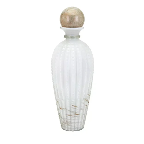 BRIMA TALL ART GLASS BOTTLE W/STOPPER