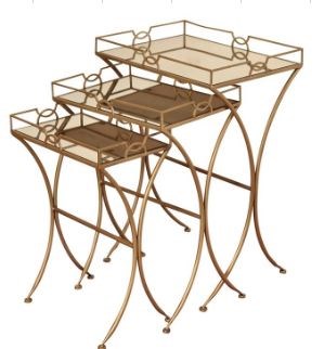 ANTIQUE GOLD FINISH NESTING TABLES