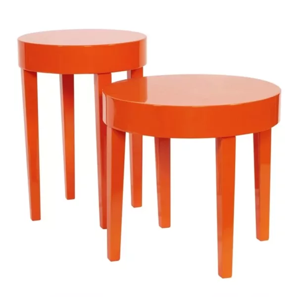 Orange Accent Table Set Jana Ward Interiors