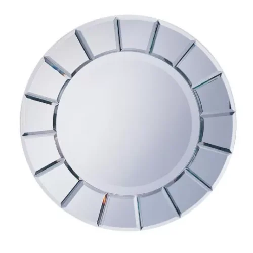 FEZ ROUND SUN SHAPED WALL MIRRROR SILVER