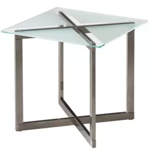 BRUSHED NICKEL END TABLE