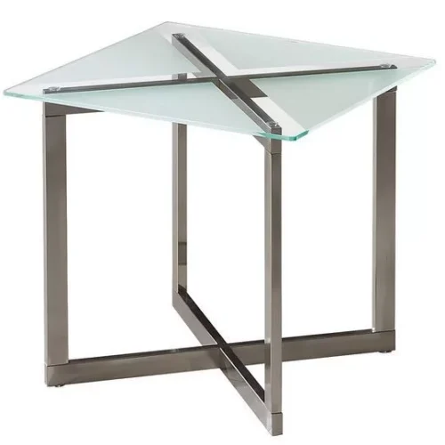 BRUSHED NICKEL END TABLE