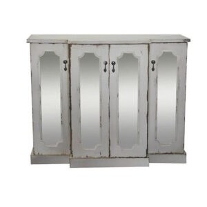 ANTIQUE WHITE CABINET WITH GLASS
