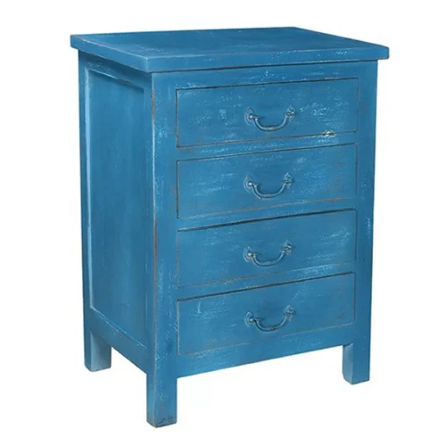 BLUE 4 DRAWER NIGHT STAND