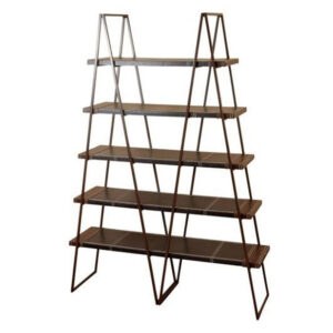BOOKCASE WITH BRONZE FINISH FOLDING METAL FRAME