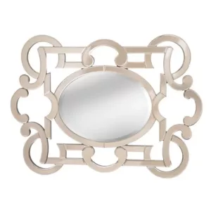 CALEY OVAL BEVELED WOOD MIRROR