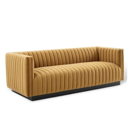 CONJURE CHANNEL TUFTED VELVET SOFA