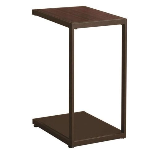 DARK BROWN RECTANGULAR SNACK TABLE