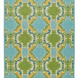 MULTI GREEN AND BLUE RUG 5 ‘ X 7.6