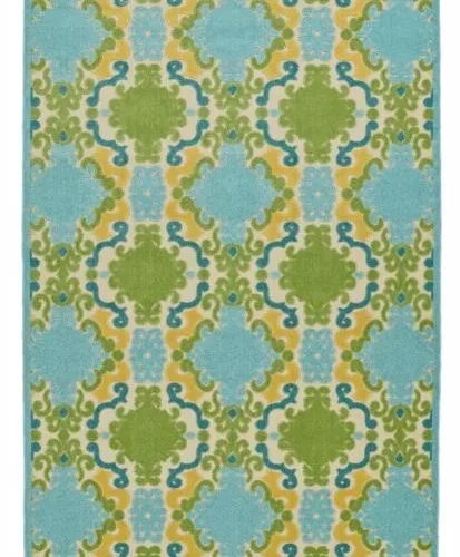 MULTI GREEN AND BLUE RUG 5 ‘ X 7.6