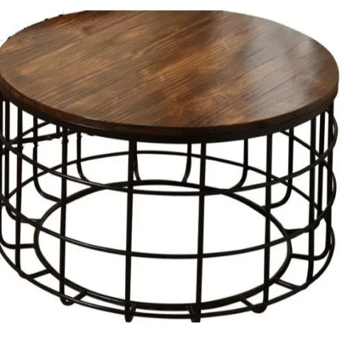 SM CHERRY TOP IRON RD COFFEE TABLE