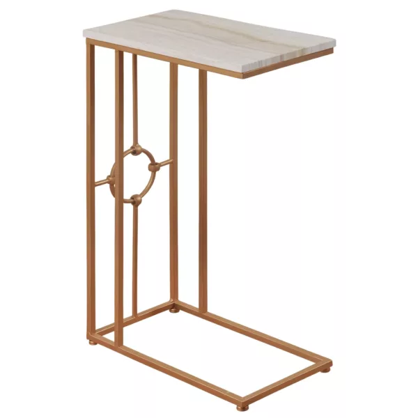 C TABLE FAUX MARBLE GOLD