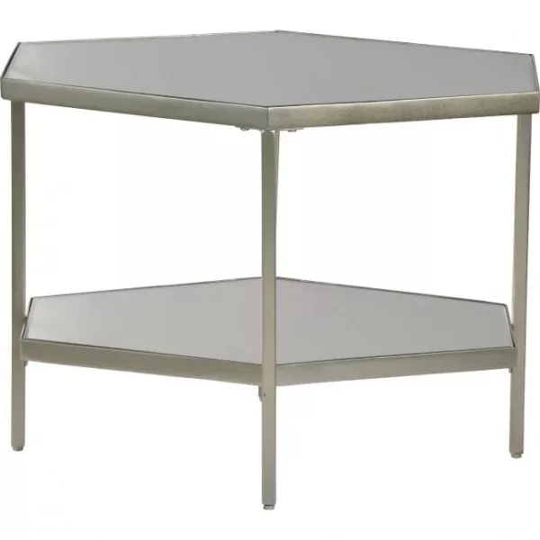 JETTA IRON SILVER LEAF SIDE TABLE