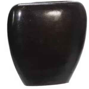 BLACK OVAL ALUMINUM VASE