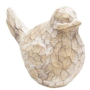 BROWN AND IVORY RESIN BIRD DECOR