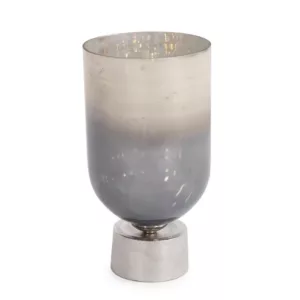 ROUND GROTTO GLASS FOOTED VASE – SMALL