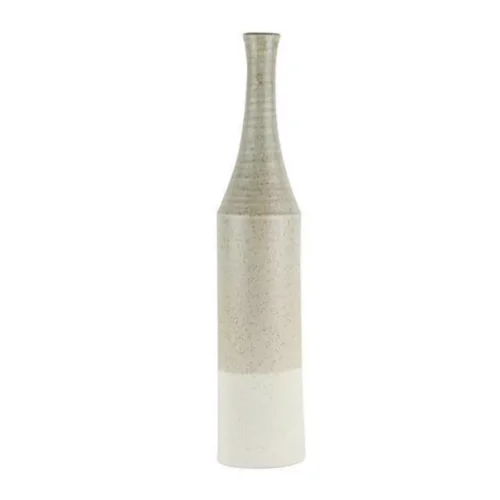 BEIGE CERAMIC BOTTLE VASE