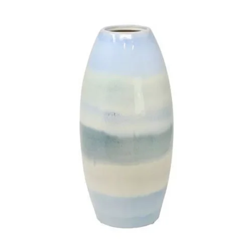 BLUE MULTICOLOR CERAMIC CONE VASE