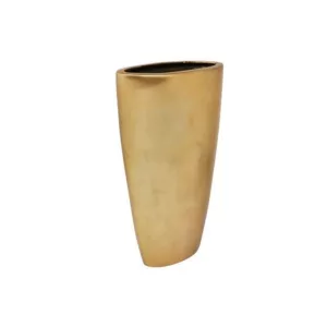 GOLD MATTE OVAL ALUMINUN VASE