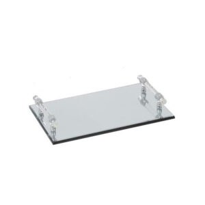 SMALL METAL MIRRORED TRAY WITH HANDLES