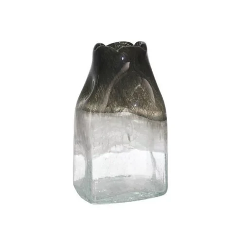 SMOKE GLASS BOTTLE VASE