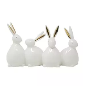 WHITE AND GOLD DOLOMITE BUNNIES