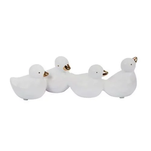 WHITE AND GOLD DOLOMITE DUCKS