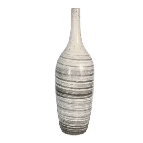 WHITE AND GRAY CERAMIC VASE