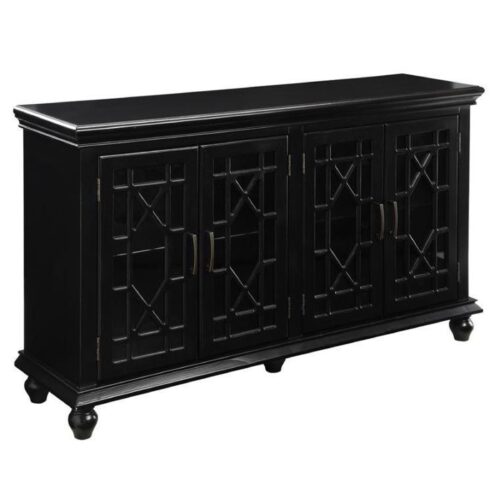 BLACK ANTIQUE BRONZE ACCENT CABINET