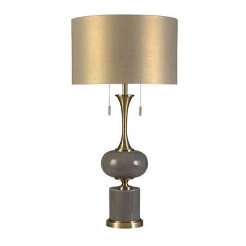 NOVA GRAY GLASS AND METAL TABLE LAMP