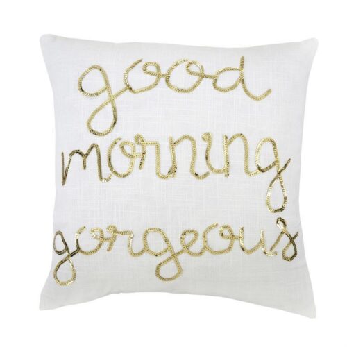 GOOD MORNING SEQUIN PILLOW