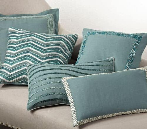 SEA GREEN ZIG ZAG PILLOW