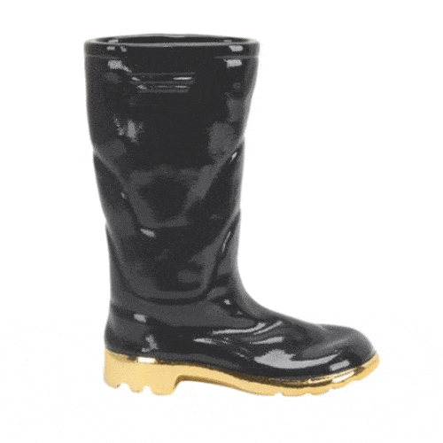 CERAMIC BOOT VASE BLACK