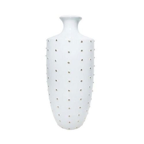 GOLD POLKA DOT BOTTLE VASE