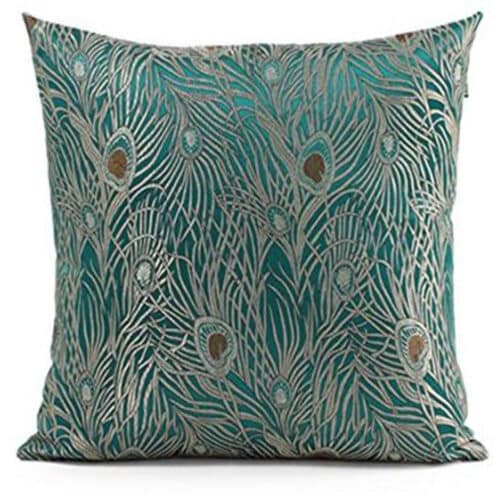 PEACOCK PRINT PILLOW COVER