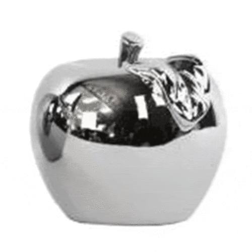 5″ SILVER CERAMIC APPLE