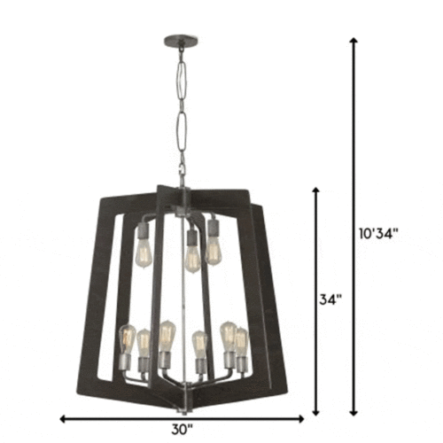 VARALUZ LOFTY  9 LIGHT CHANDELIER