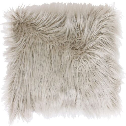 OATMEAL MONGOLIAN FAUX FUR PILLOW