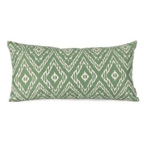 STRIE GREEN IKAT KIDNEY PILLOW