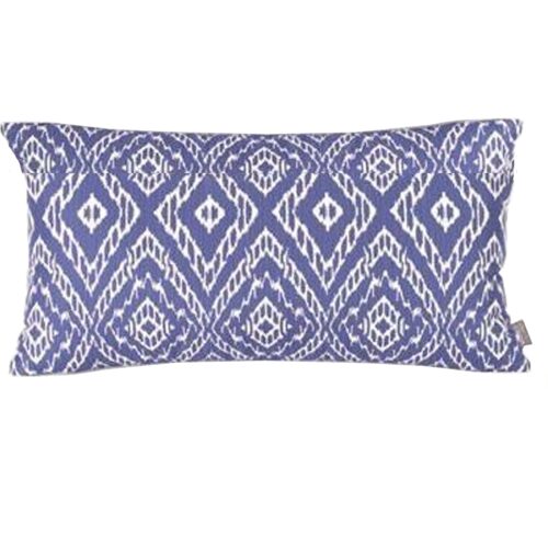 STRIE BLUE IKAT KIDNEY PILLOW