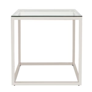 SQUARE STAINLESS STEEL END TABLE
