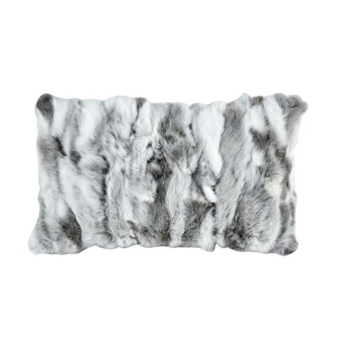 HEAVY PETTING GENUINE RABBIT FUR LUMBAR PILLOW