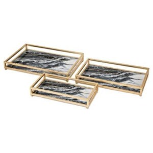 CONTRAST FAUX MARBLE TRAY – MEDIUM ONLY