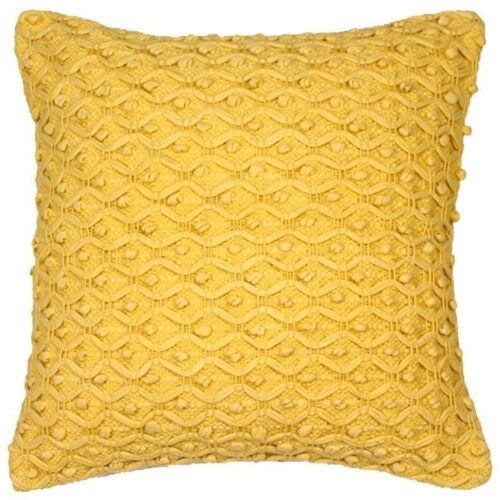 TEXTURED WOVEN YELLOW PILLOW