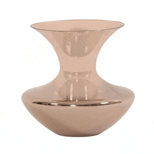 METALLIC ROSE GOLD FLARED VASE