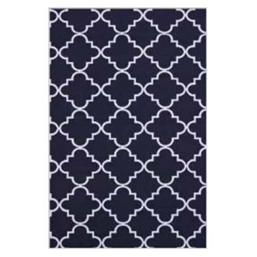 NAVY BLUE AND WHITE RUG 5′ X 8′