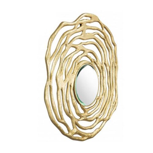 GOLD AQUA ROUND MIRROR